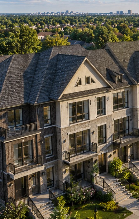 Bridgelands modern freehold townhomes, artist's concept